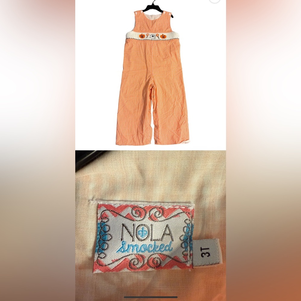 Smocked Pumpkin 3T - Picture 2 of 2
